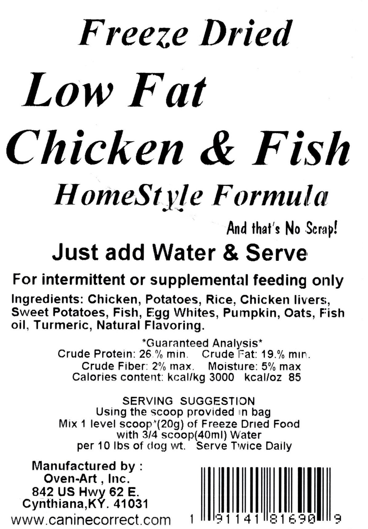 Canine Correct Low Fat Chicken & Fish Home-Style Formula