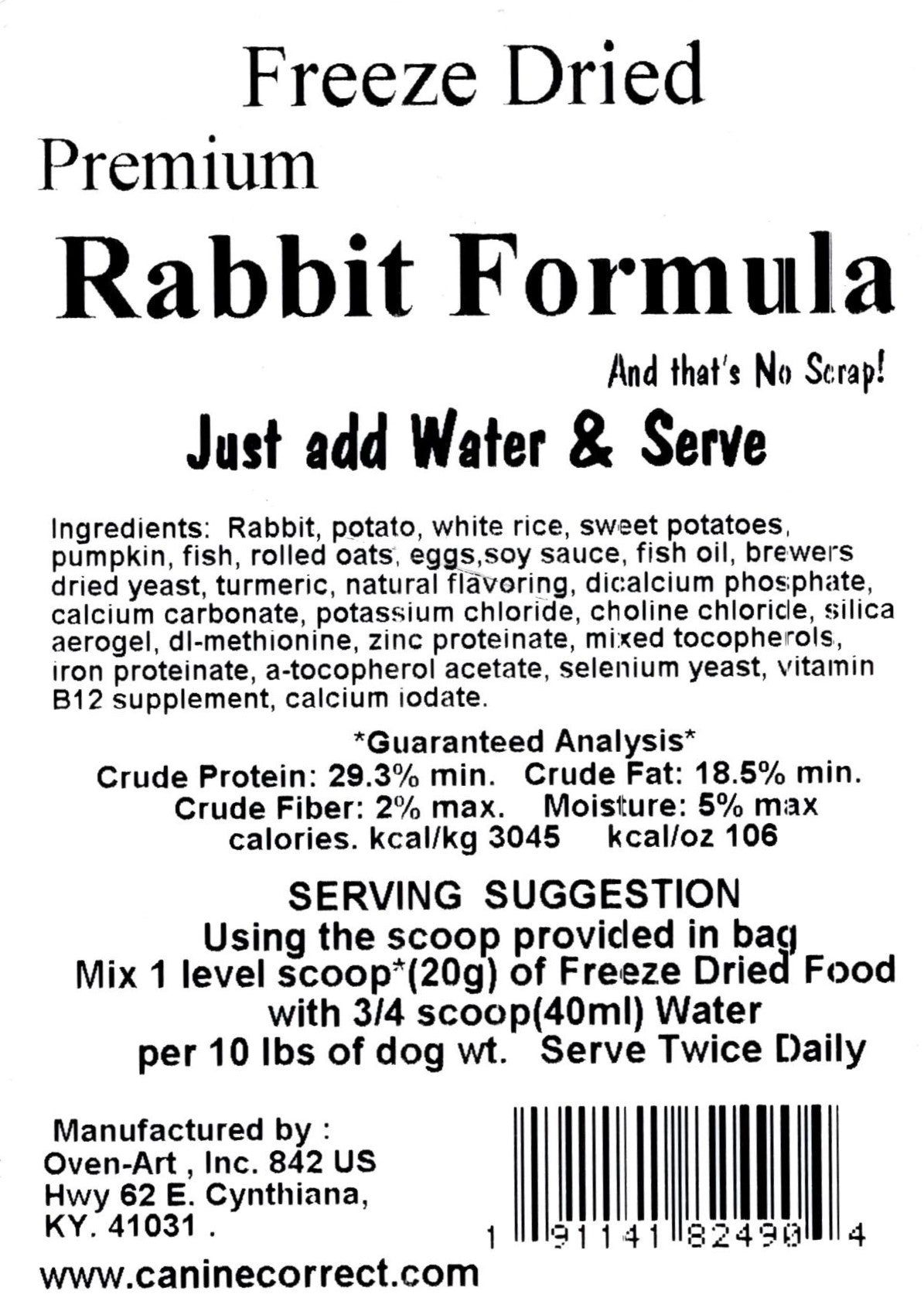Canine Correct Premium Rabbit Formula