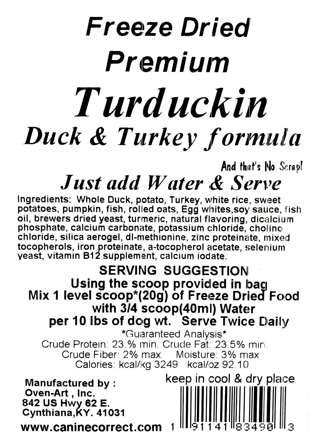 Canine Correct Premium Turduckin (Duck & Turkey) Formula